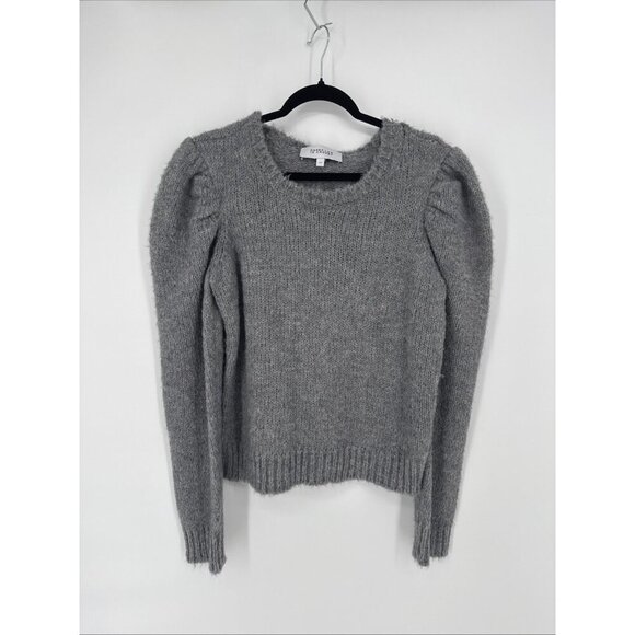 DEREK LAM 10 CROSBY Size Large Gray Puff Sleeve Alpaca Wool Blend  Sweater - Picture 2 of 8